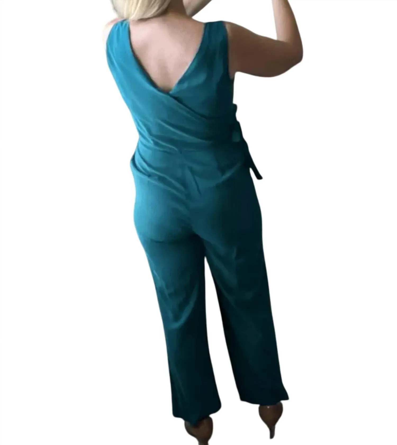 1.State - Sleeveless V-neck Wrap Jumpsuit