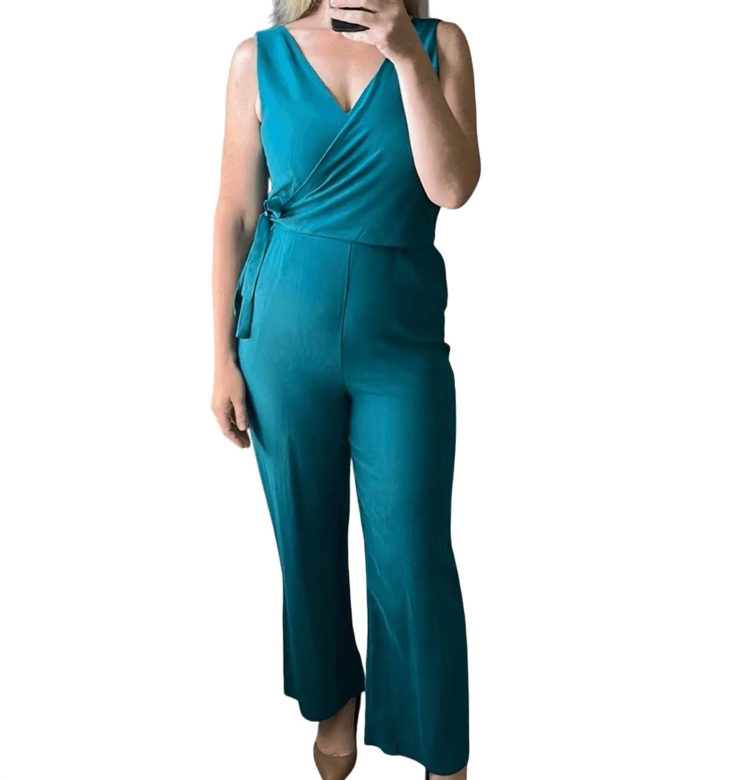 1.State - Sleeveless V-neck Wrap Jumpsuit