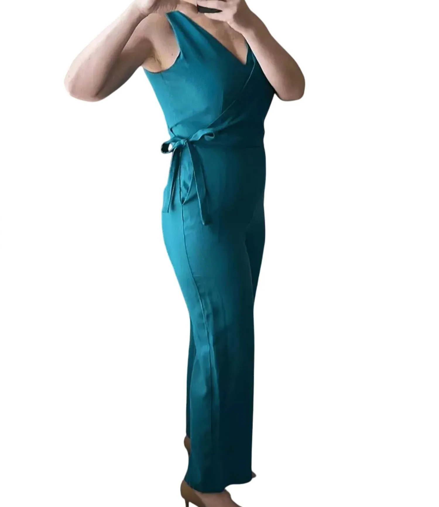 1.State - Sleeveless V-neck Wrap Jumpsuit