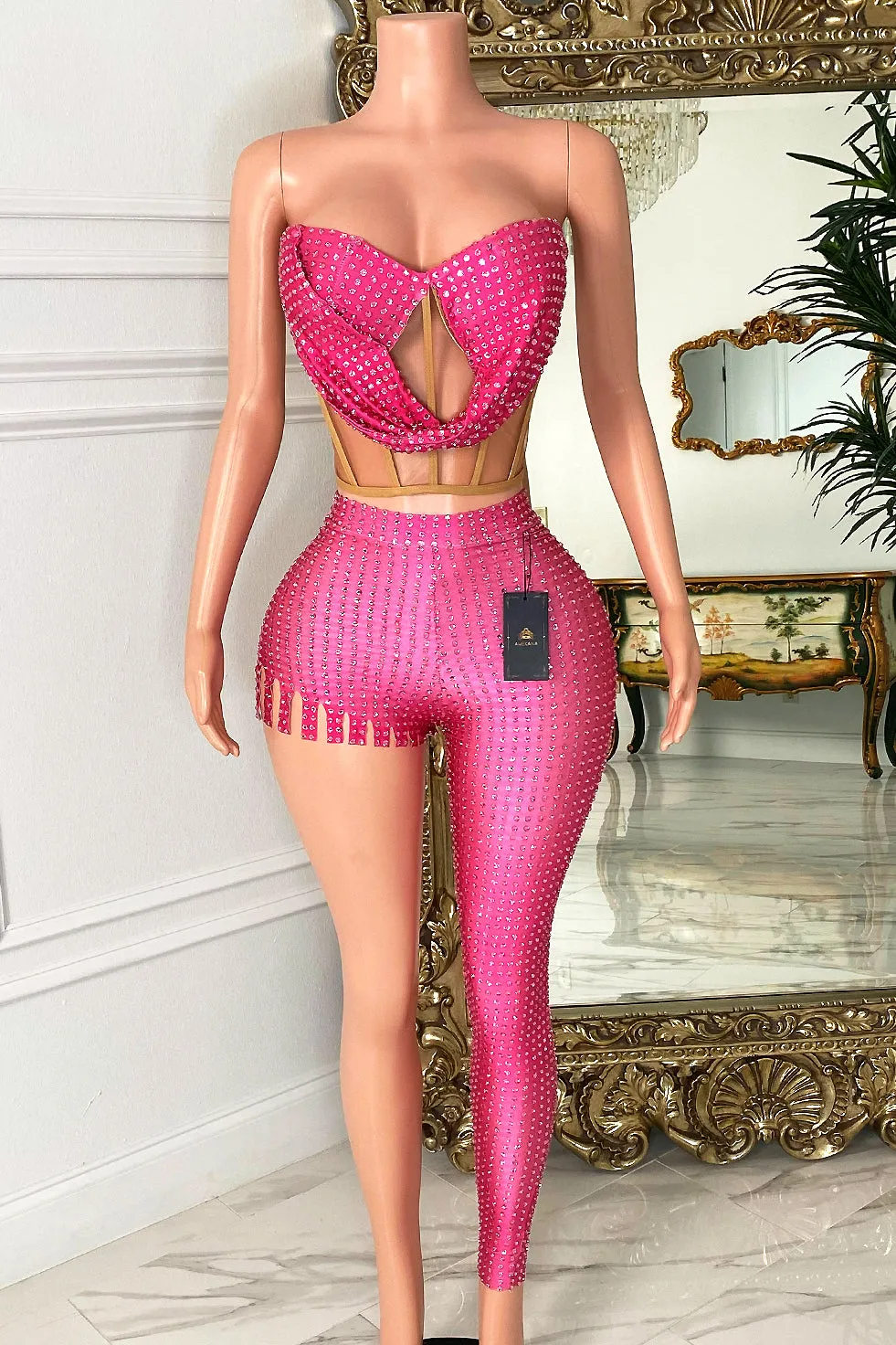 Allure One Leg Pant Set(Ready To Ship)