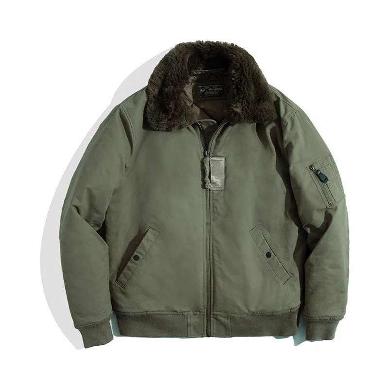 American B15 Bomber Air Force Pilot Fur Collar Men's Jacket