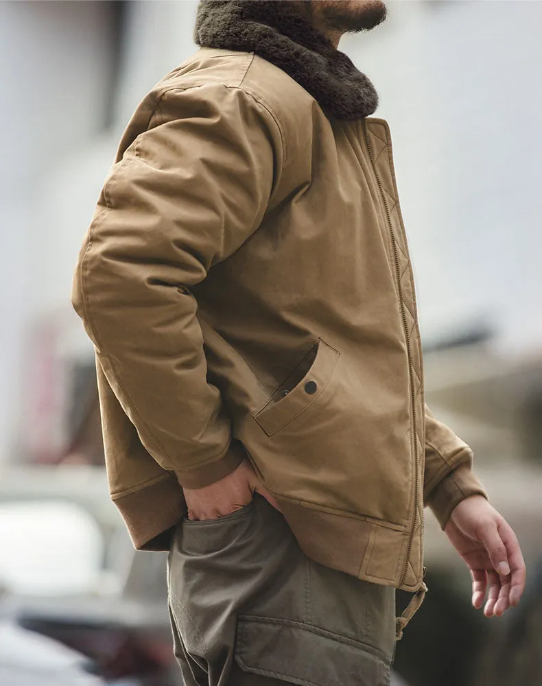 American B15 Bomber Air Force Pilot Fur Collar Men's Jacket