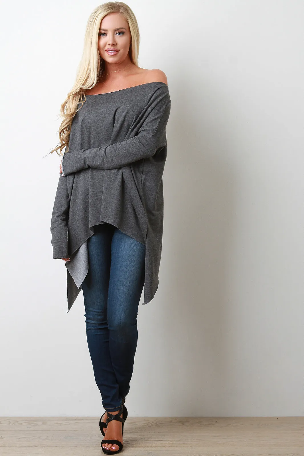 Asymmetrical Off-The-Shoulder Trapeze Top