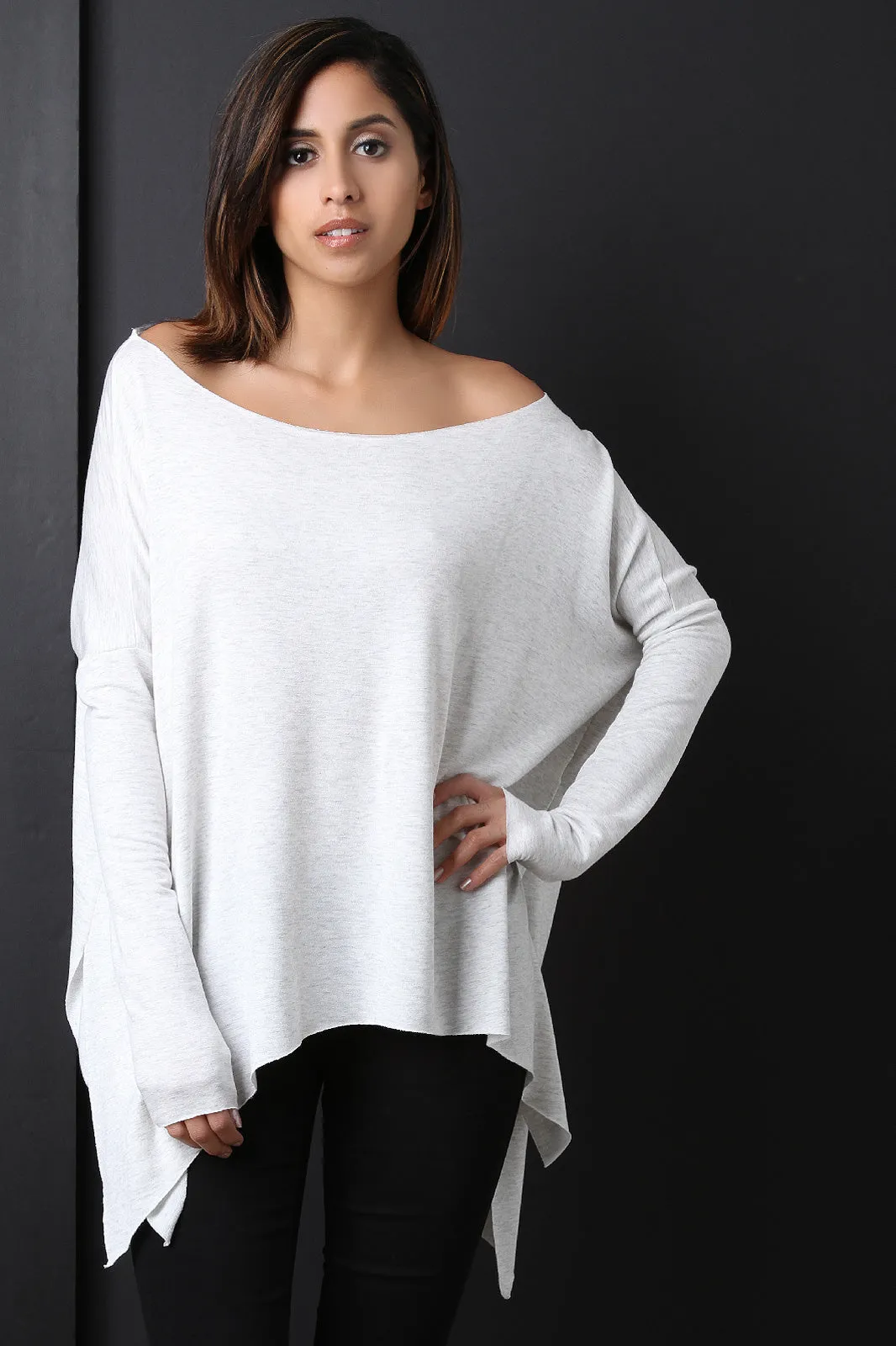 Asymmetrical Off-The-Shoulder Trapeze Top