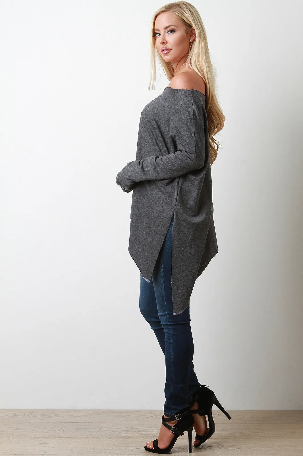 Asymmetrical Off-The-Shoulder Trapeze Top