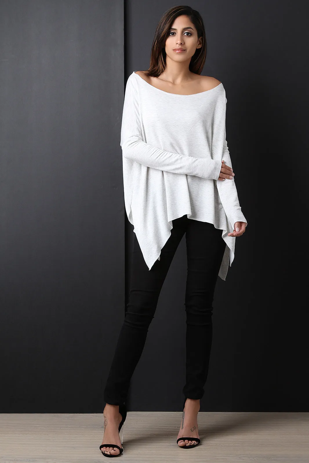 Asymmetrical Off-The-Shoulder Trapeze Top