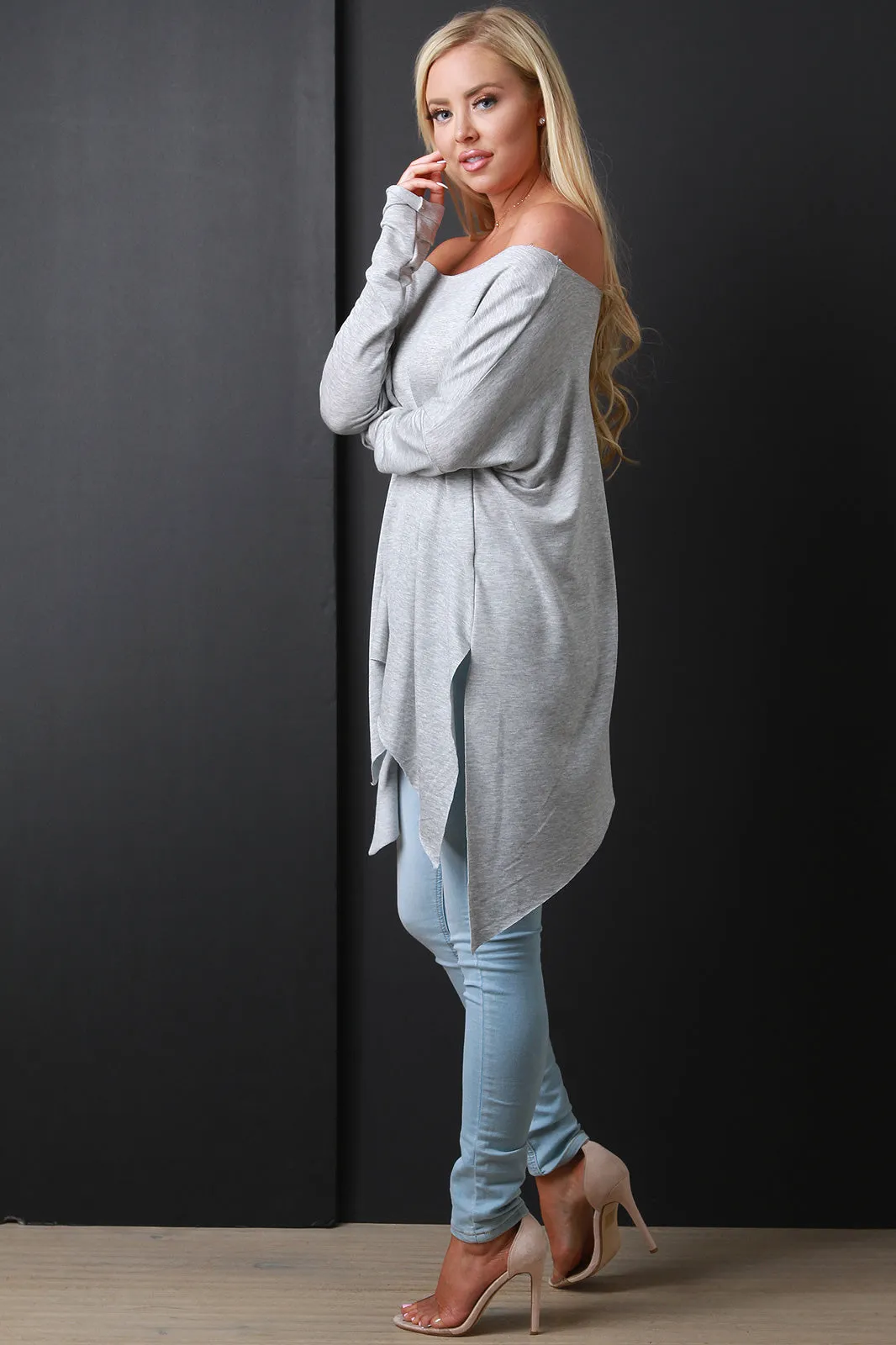 Asymmetrical Off-The-Shoulder Trapeze Top