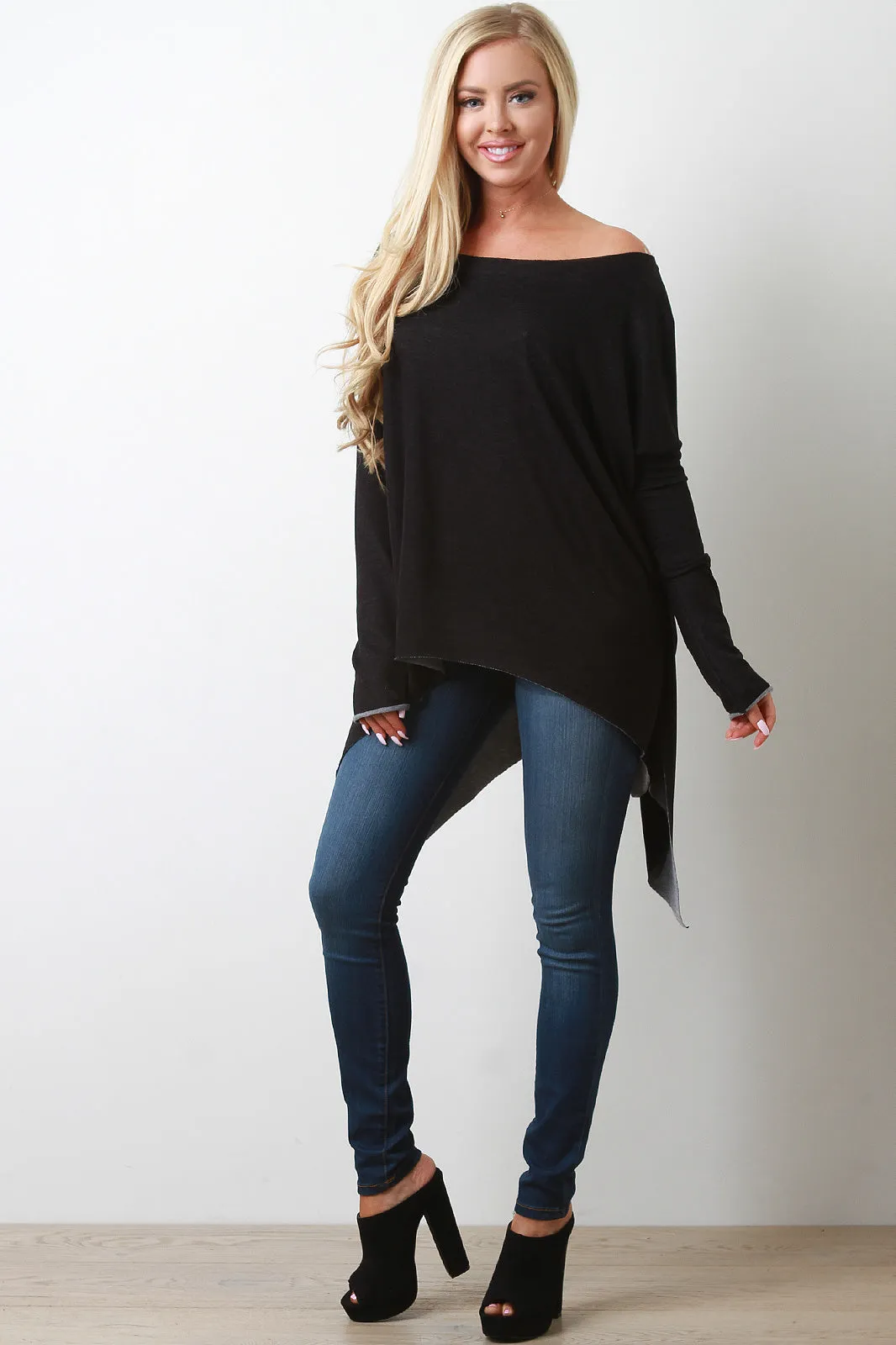 Asymmetrical Off-The-Shoulder Trapeze Top