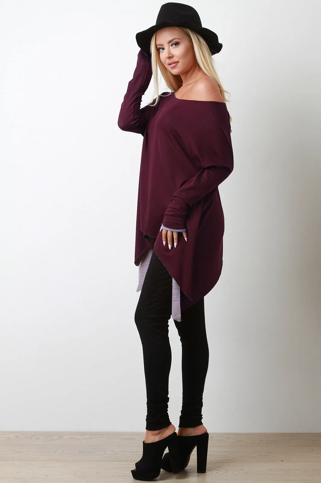 Asymmetrical Off-The-Shoulder Trapeze Top