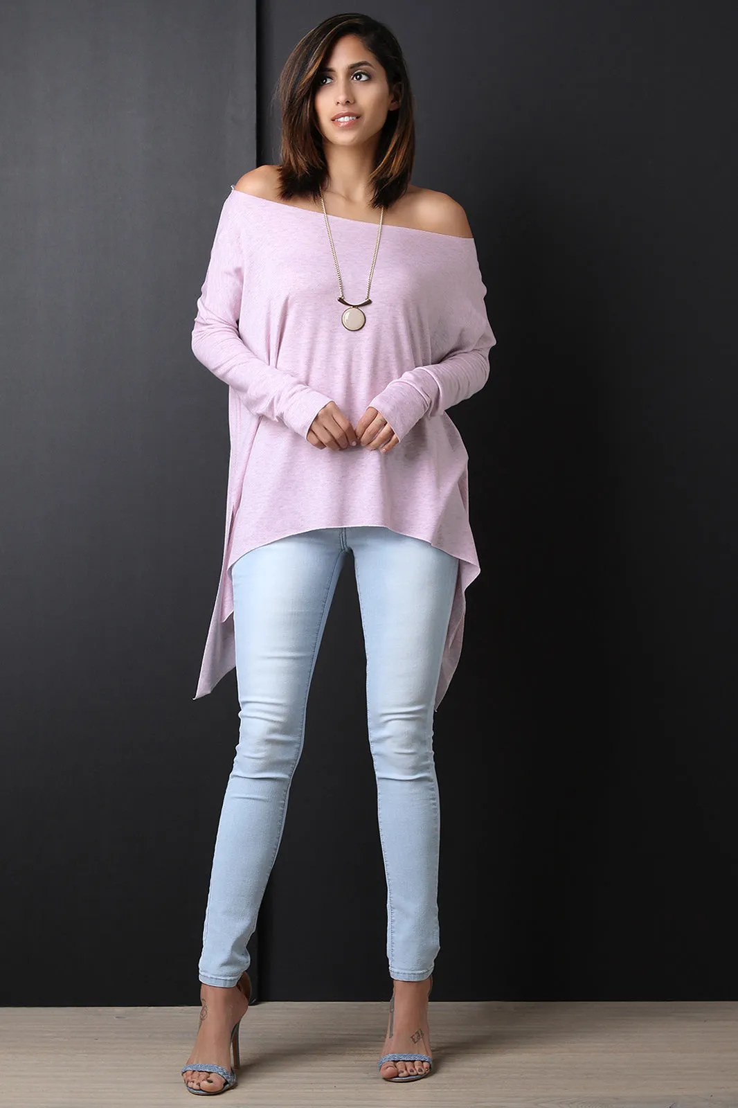 Asymmetrical Off-The-Shoulder Trapeze Top