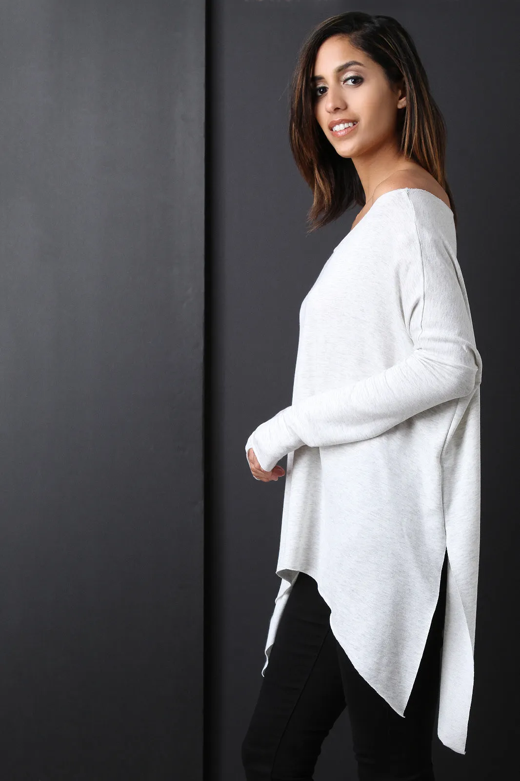 Asymmetrical Off-The-Shoulder Trapeze Top
