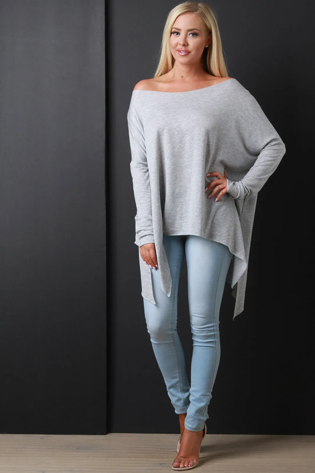 Asymmetrical Off-The-Shoulder Trapeze Top