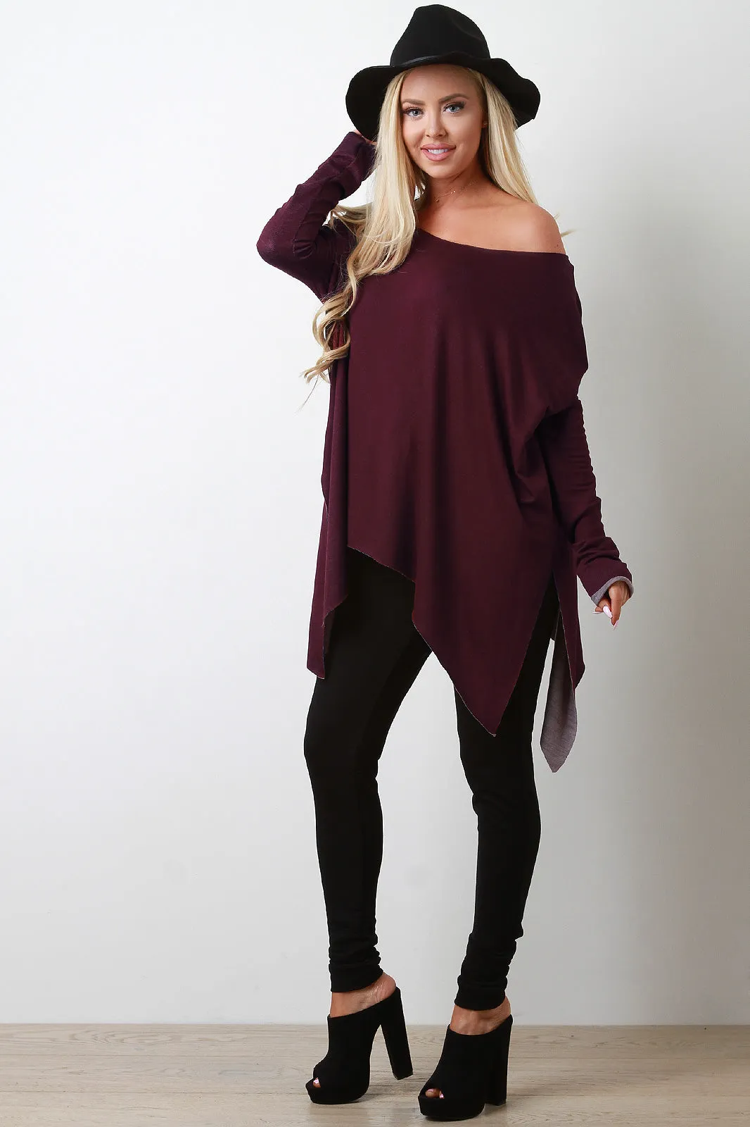Asymmetrical Off-The-Shoulder Trapeze Top