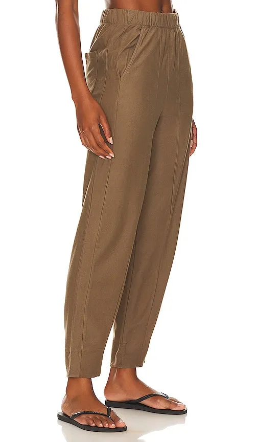 Bobi Wide Leg Cropped Pant in Olive