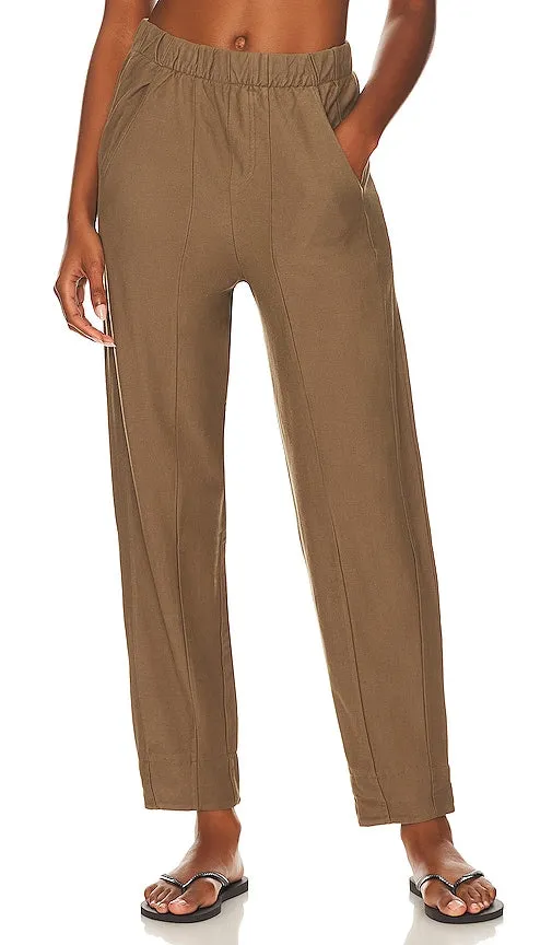 Bobi Wide Leg Cropped Pant in Olive