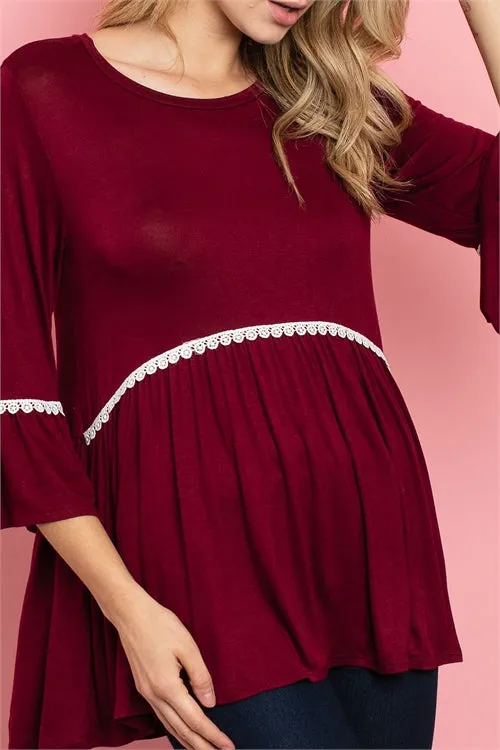 C8-B-1-T32105 BURGUNDY TOP 3-2-3