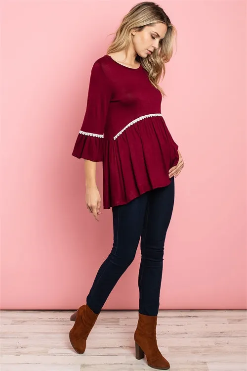 C8-B-1-T32105 BURGUNDY TOP 3-2-3