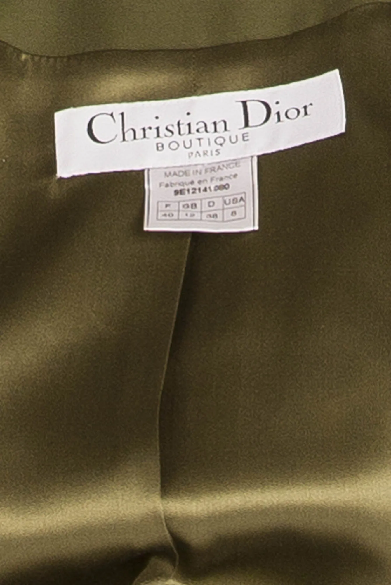 Christian Dior - 2PC Olive Green Pant Suit & Blazer - FR 40