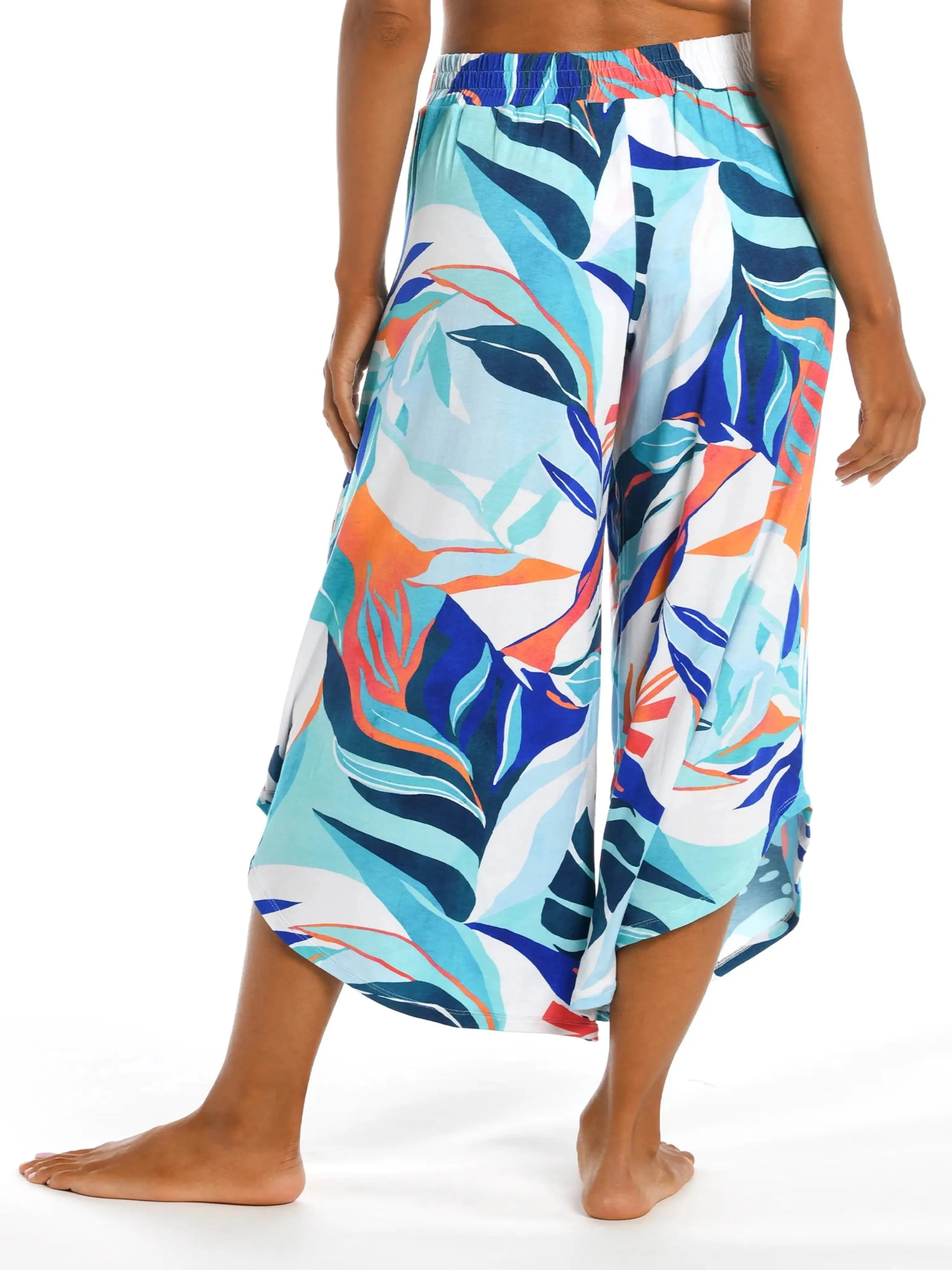 Coastal Palms Cropped Palazzo Pant