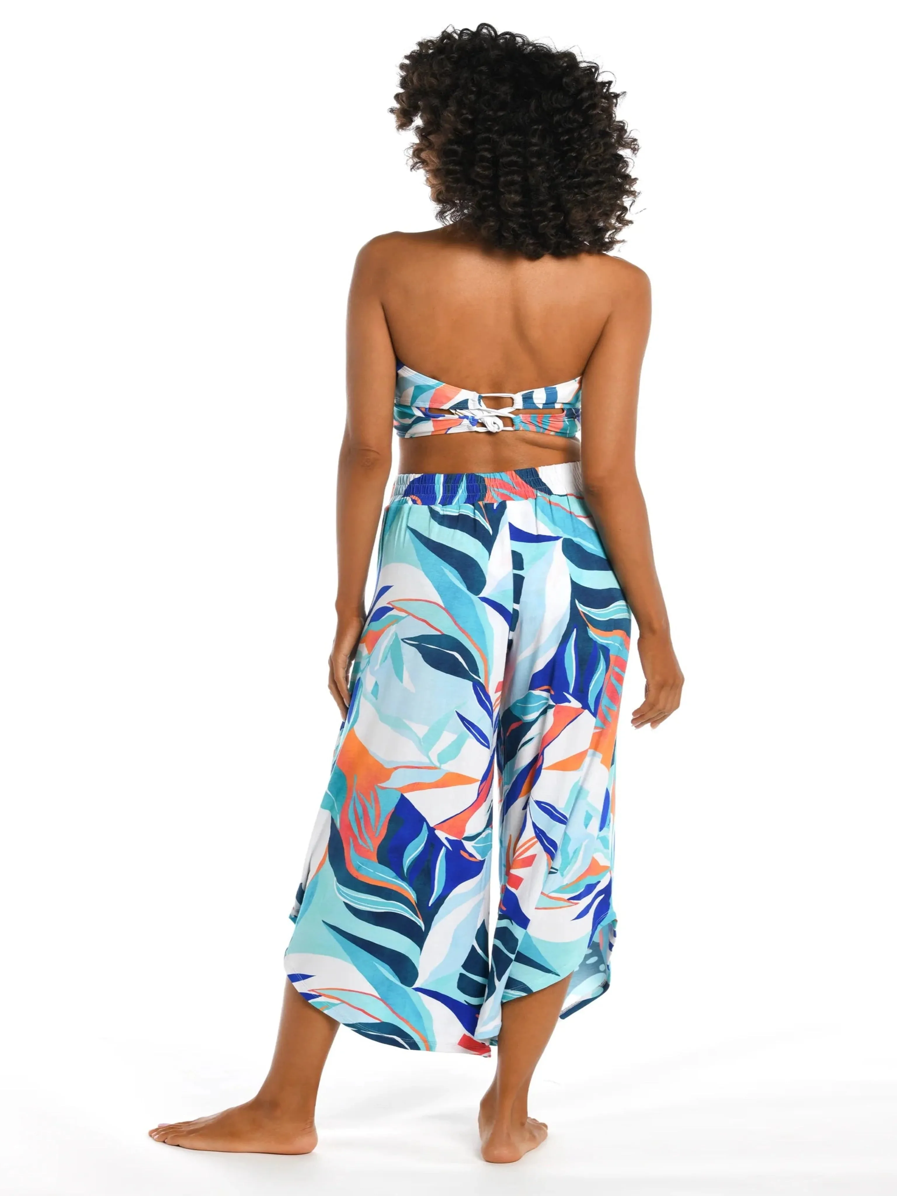 Coastal Palms Cropped Palazzo Pant
