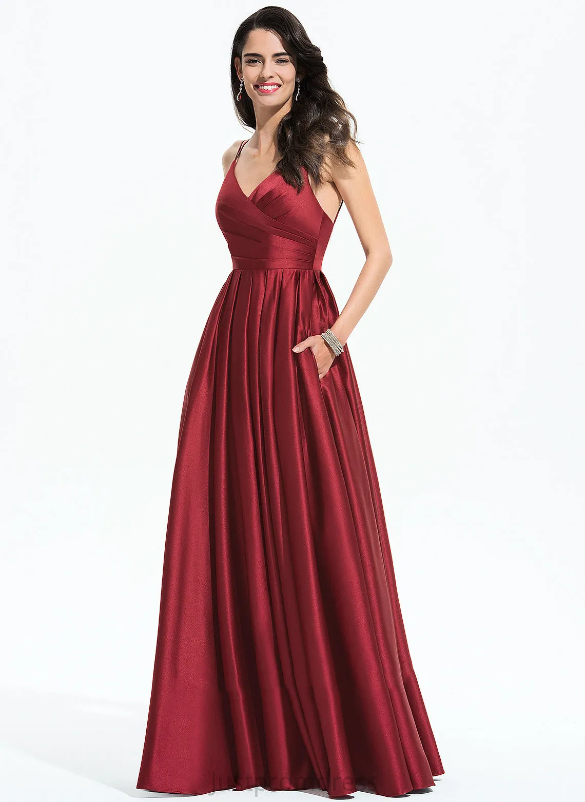 Dresses V-Neck A-line Tessa Formal Dresses Satin