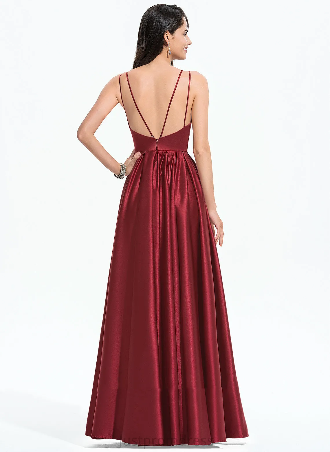 Dresses V-Neck A-line Tessa Formal Dresses Satin