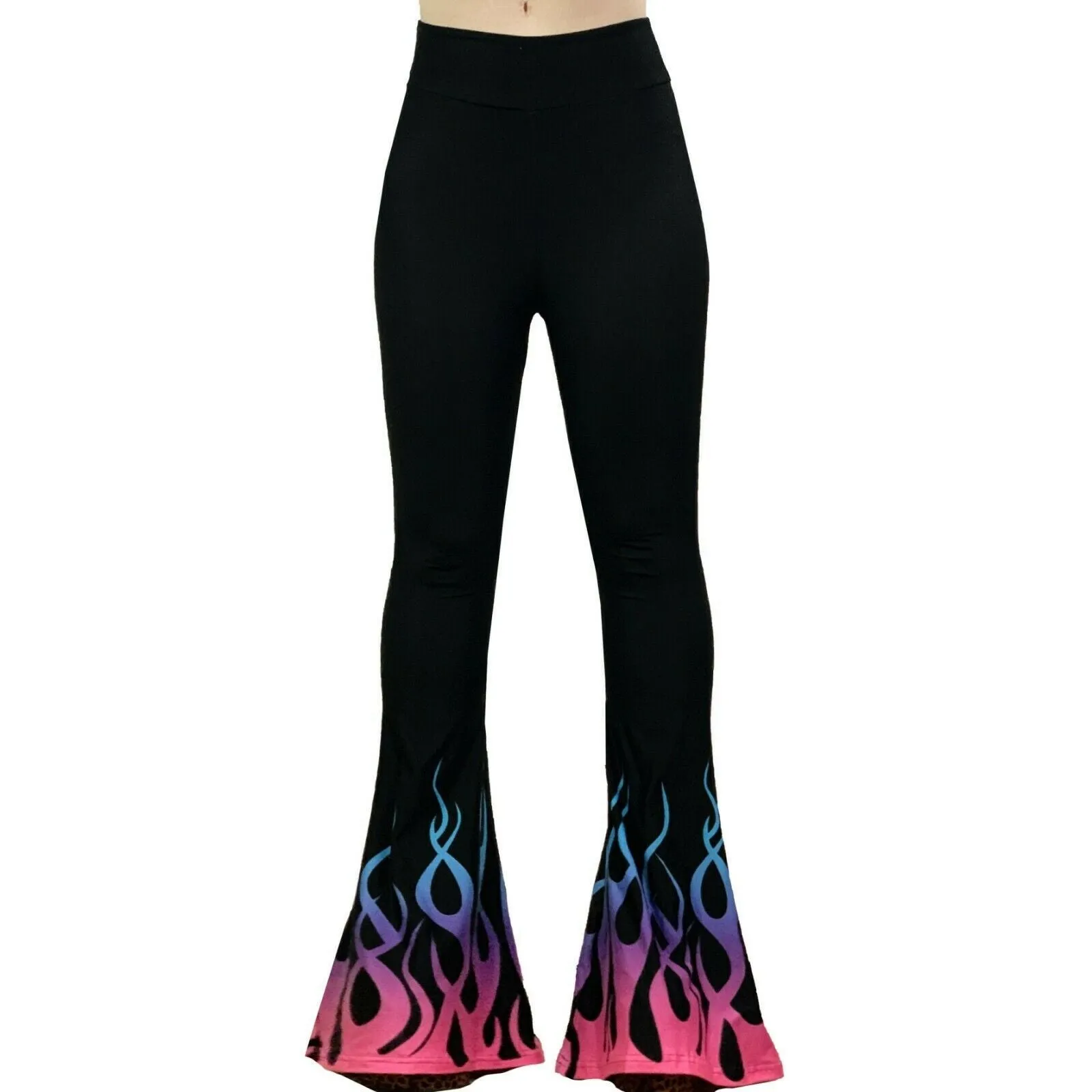 Hellz Bellz Pastel Goth On Fire Bell Bottom Flares