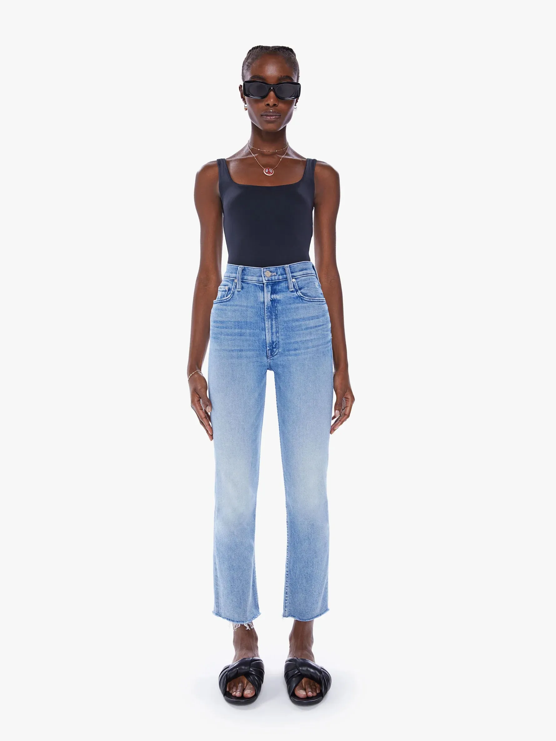 High Waisted Rider Ankle Fray Jean - Fish Out Of Water