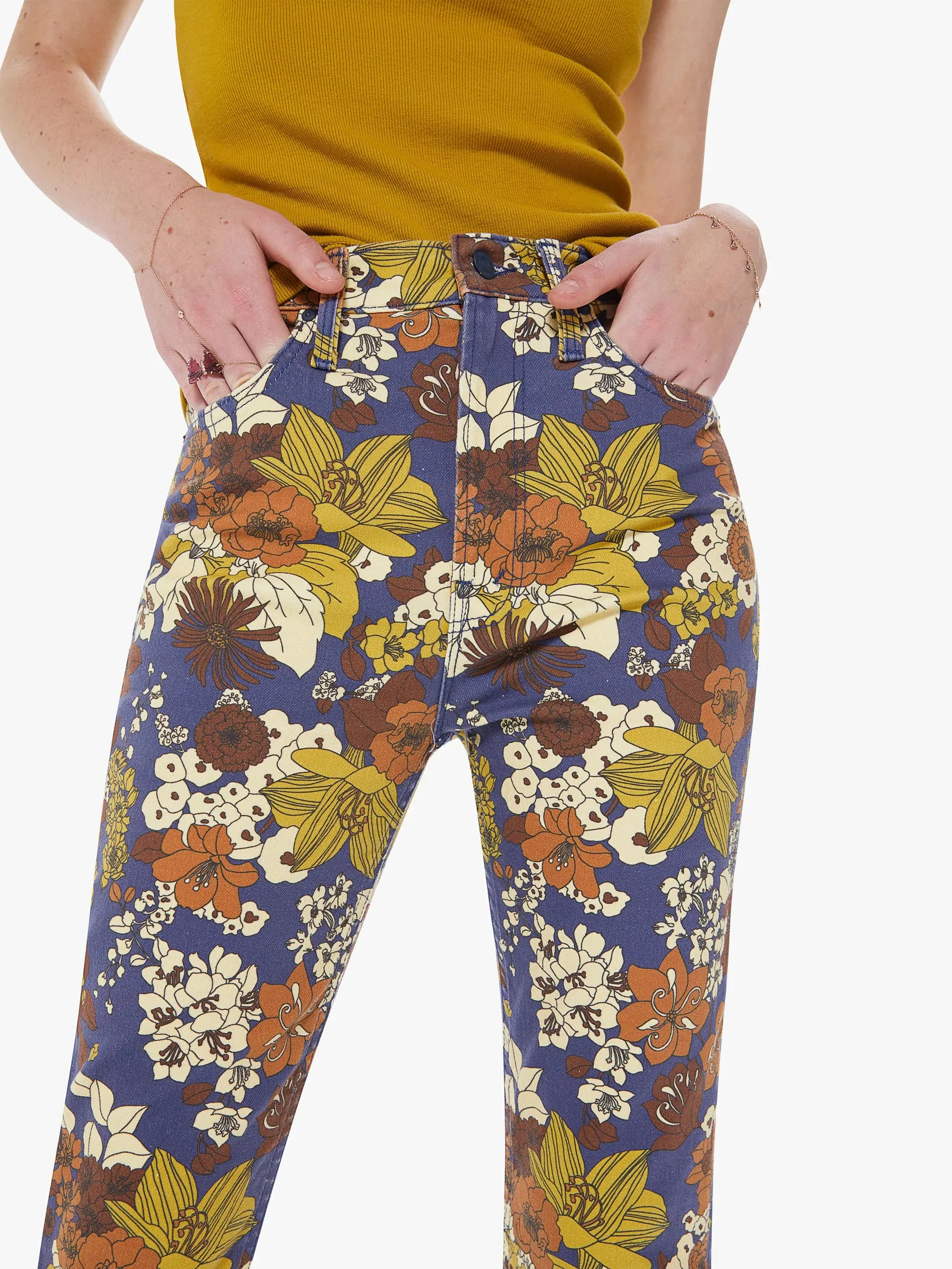 High Waisted Rider Ankle Jean - Buncha Blooms