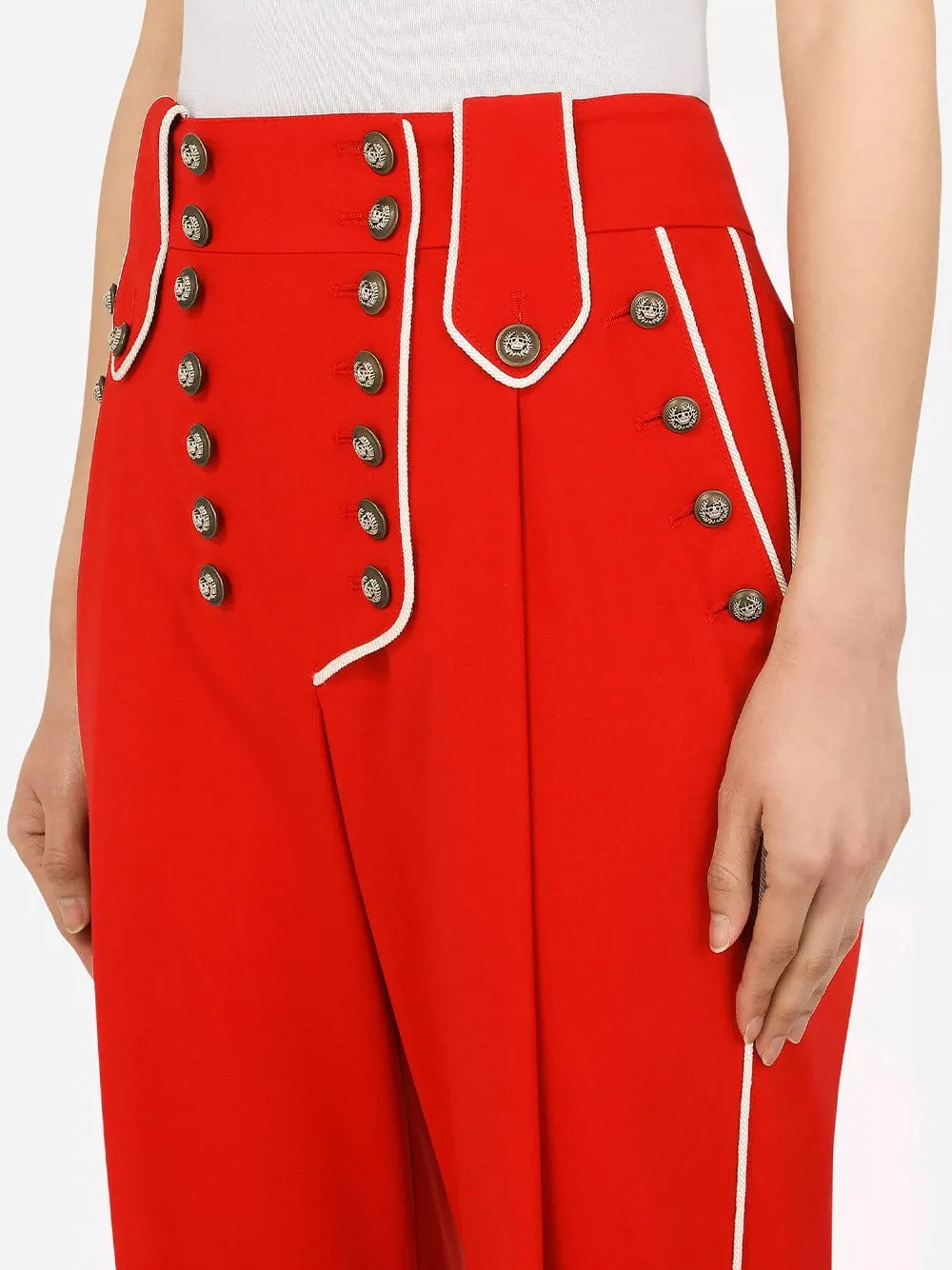 High-Waisted Woolen Pants