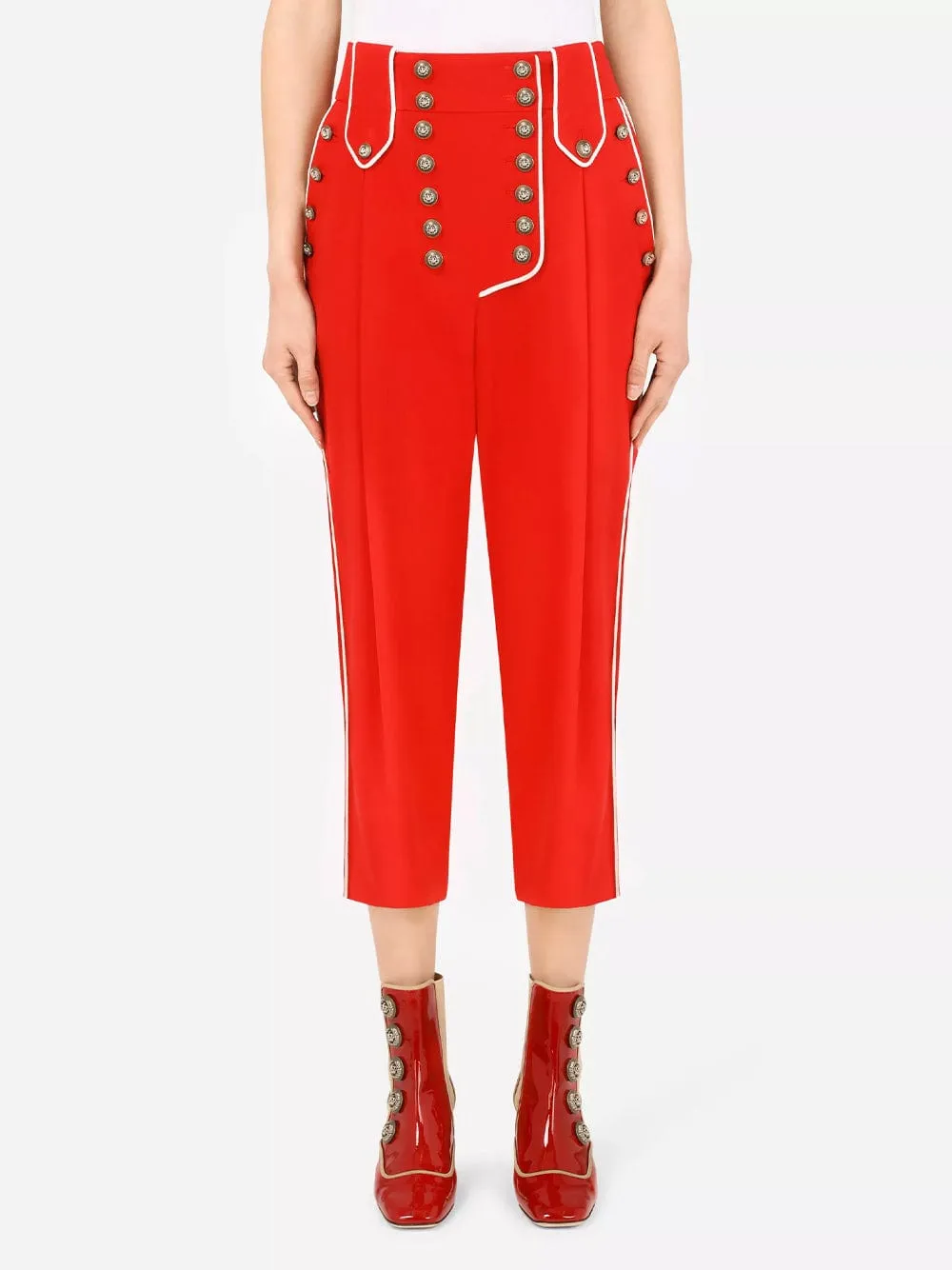 High-Waisted Woolen Pants