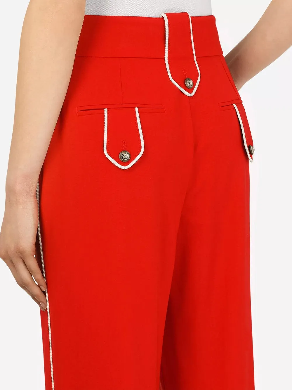 High-Waisted Woolen Pants