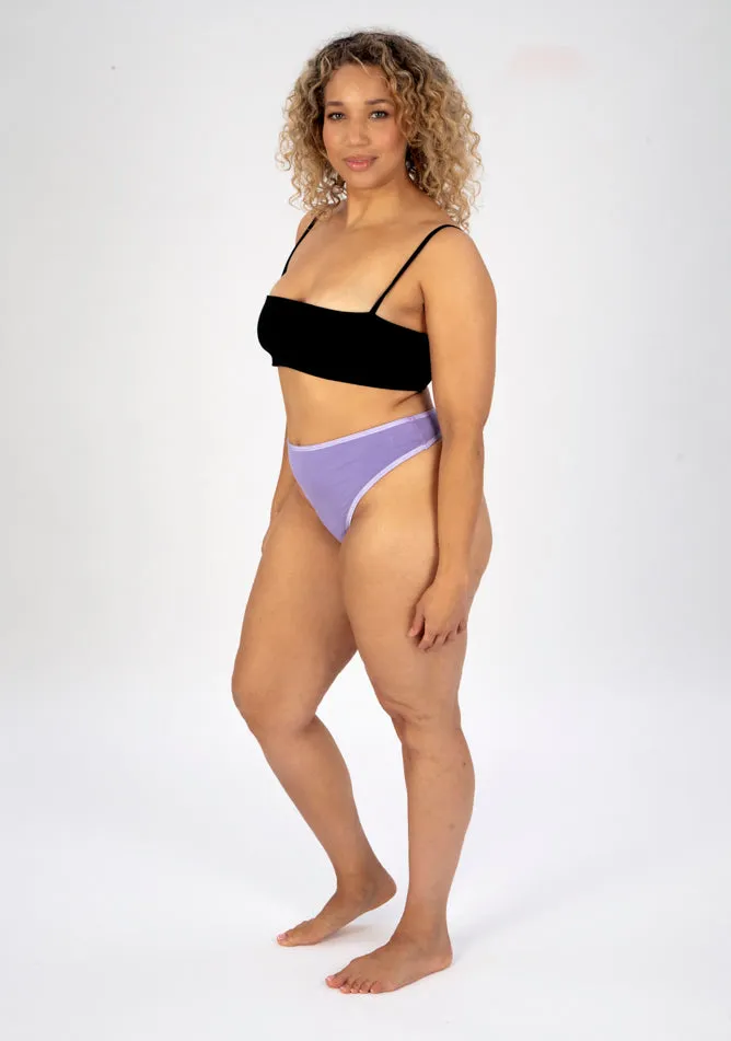 Lilac High Waisted Thong Period Pant - Light Flow Absorbency