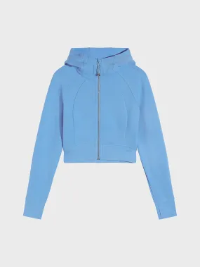 LULULEMON SINATRA BLUE SCUBA FULL ZIP CROPPED HOODIE