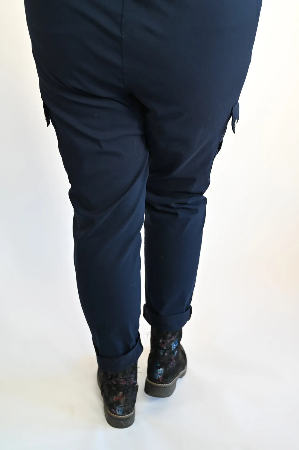 Magic Stretch Cargo Trousers - Curve | Navy