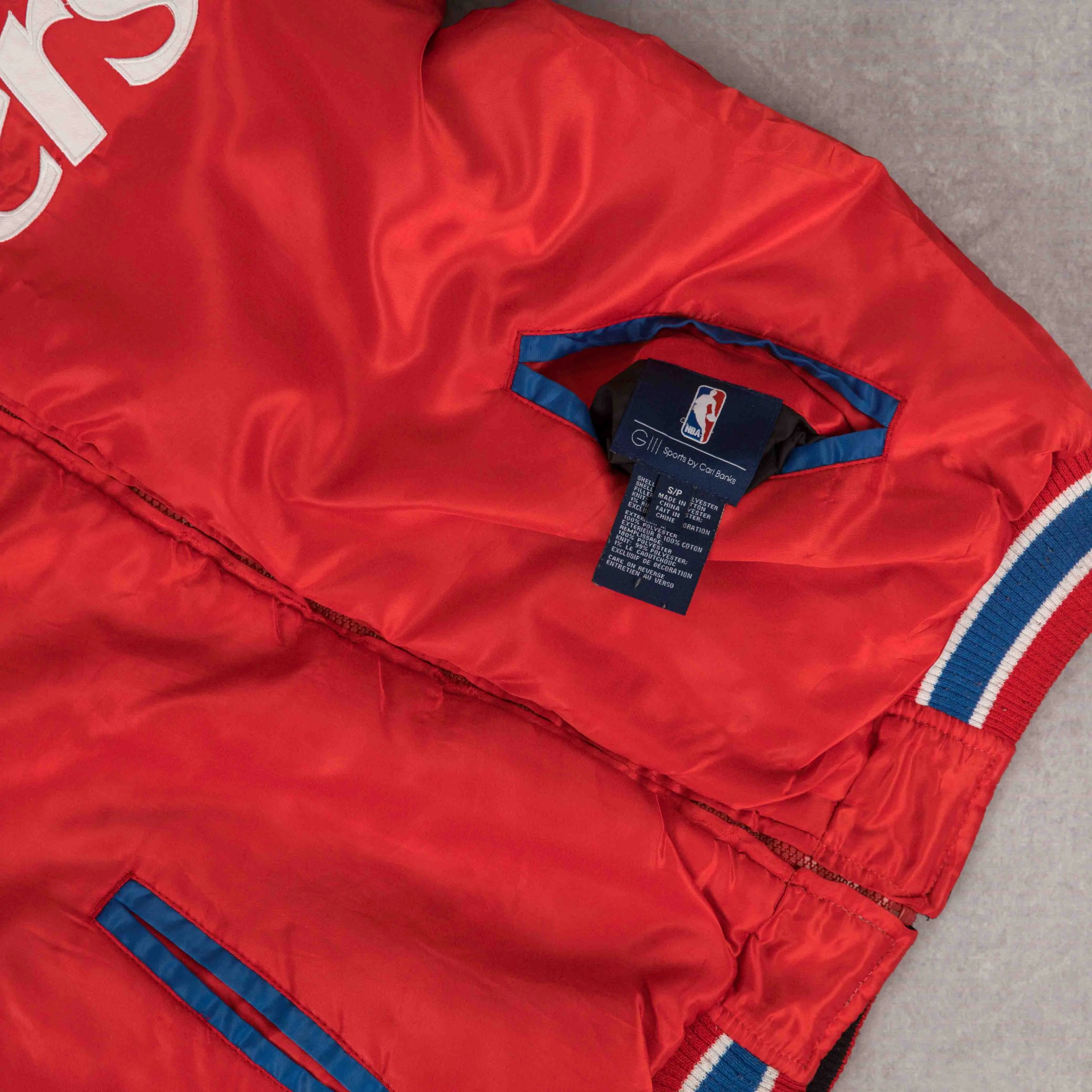 MEN'S VINTAGE 1990S SAN DIEGO CLIPPERS VARSITY BOMBER JACKET - SMALL