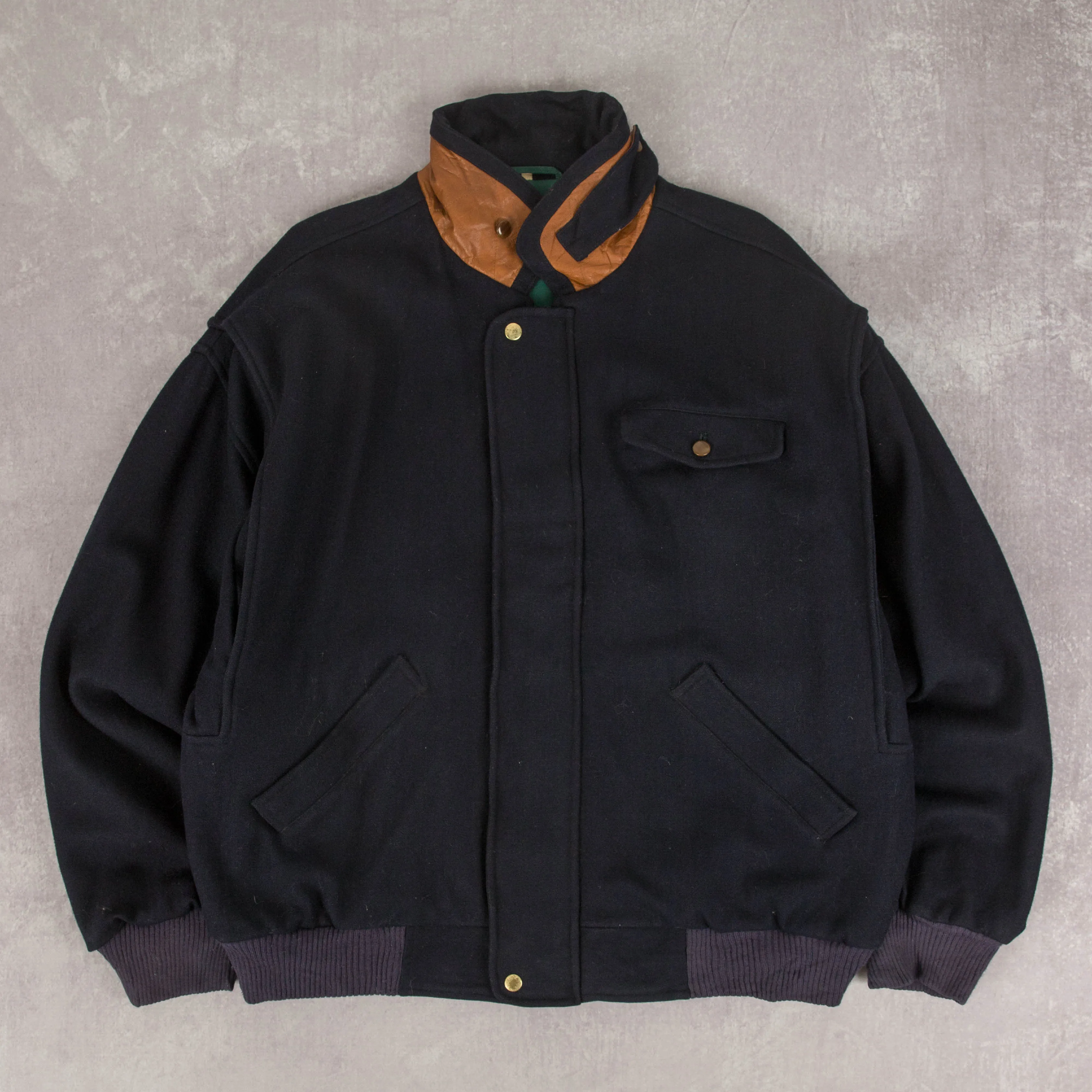 MEN'S VINTAGE 1990S WOOL BOMBER JACKET - X-LARGE