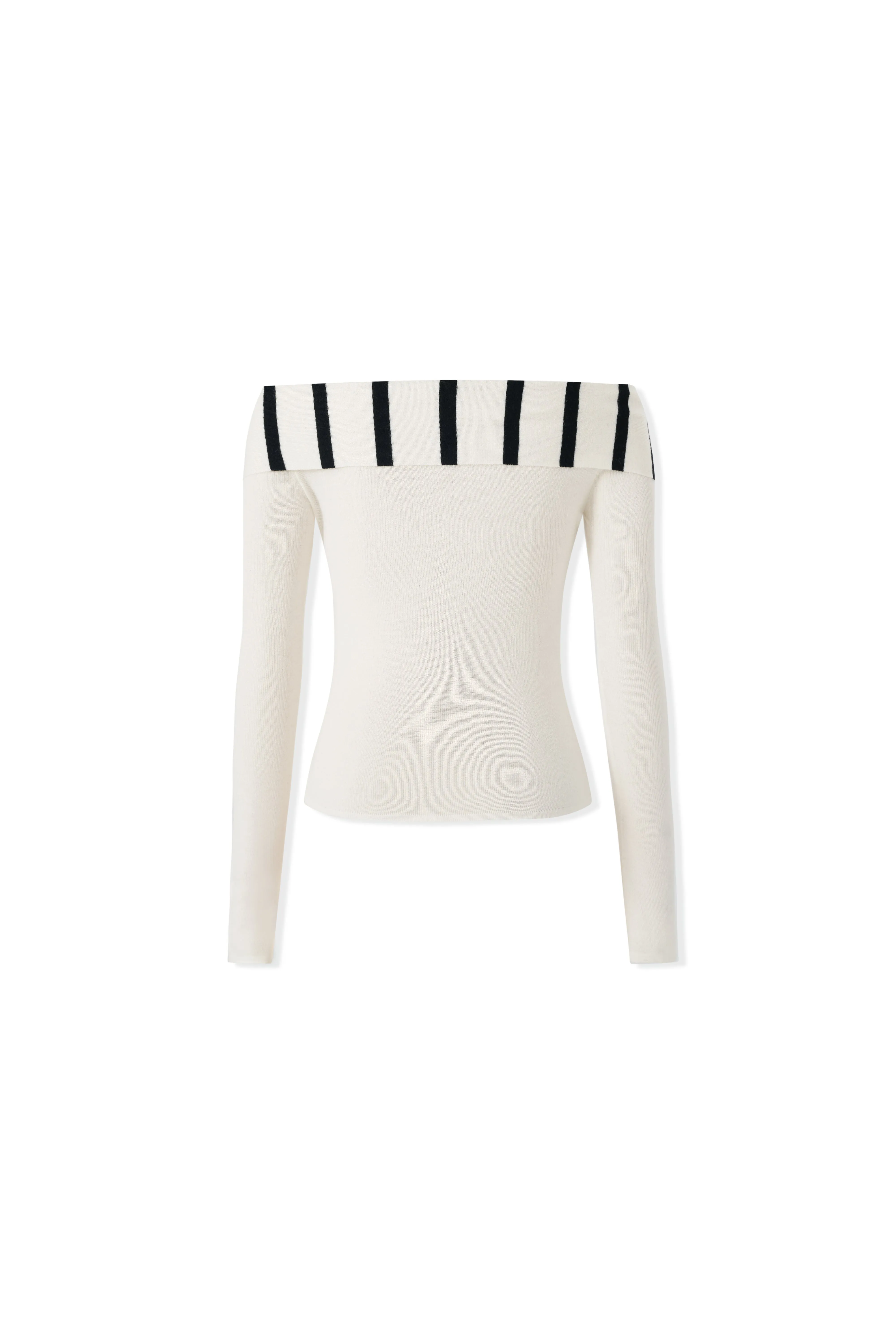 Off-Shoulder Knitwear White