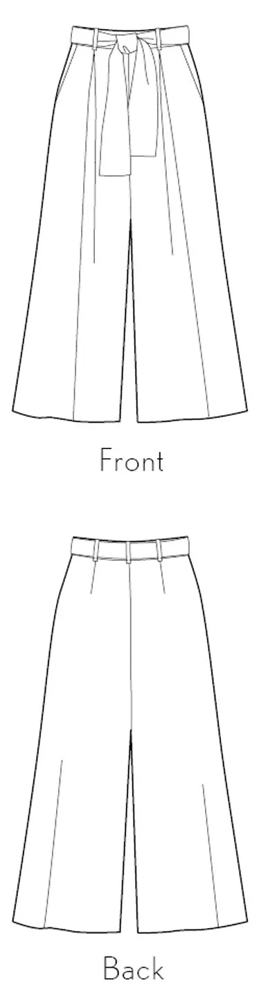 PDF Pattern - Cannes Wide-Legged Trousers | Liesl   Co
