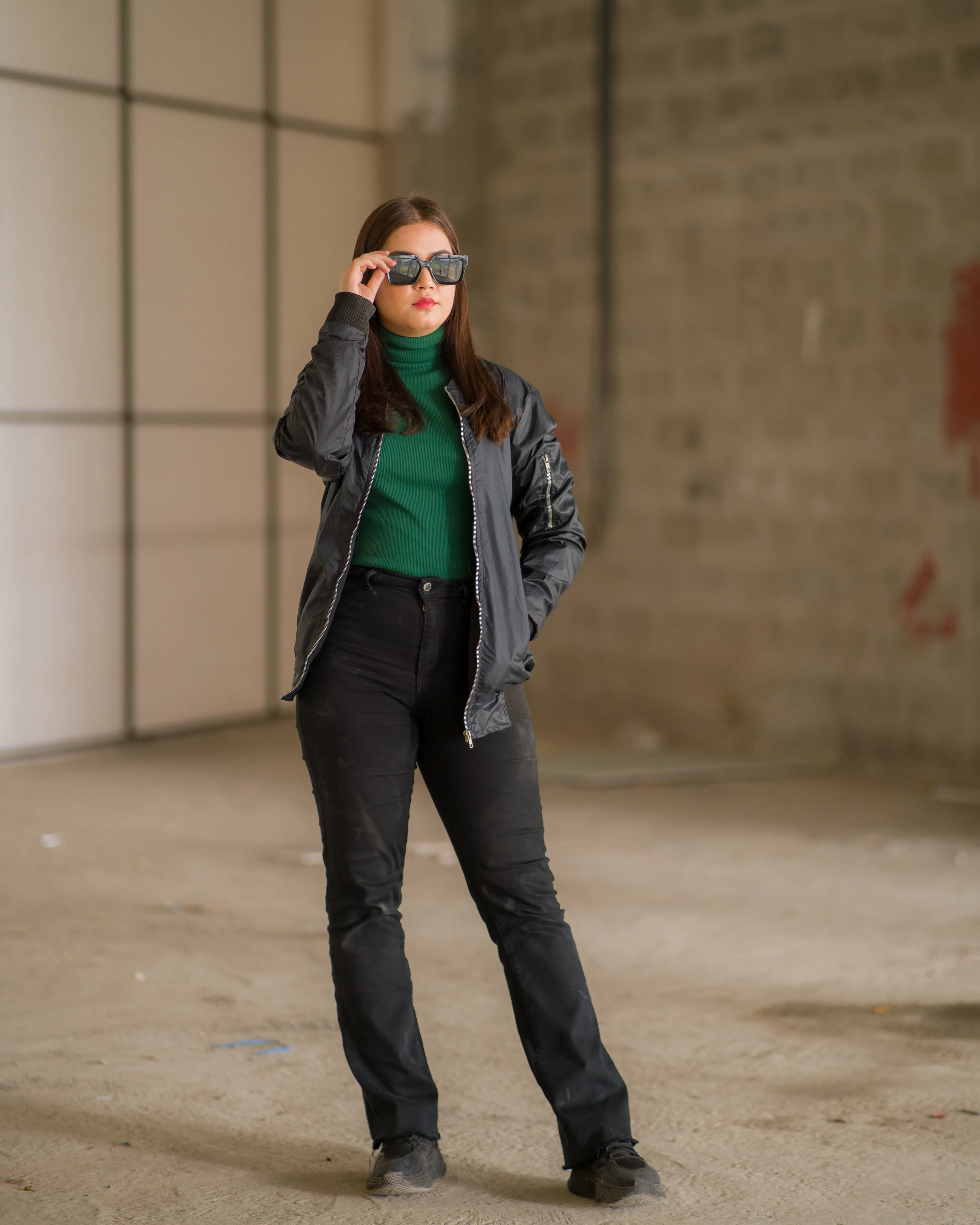 Stand Collar Zipper Bomber Jacket
