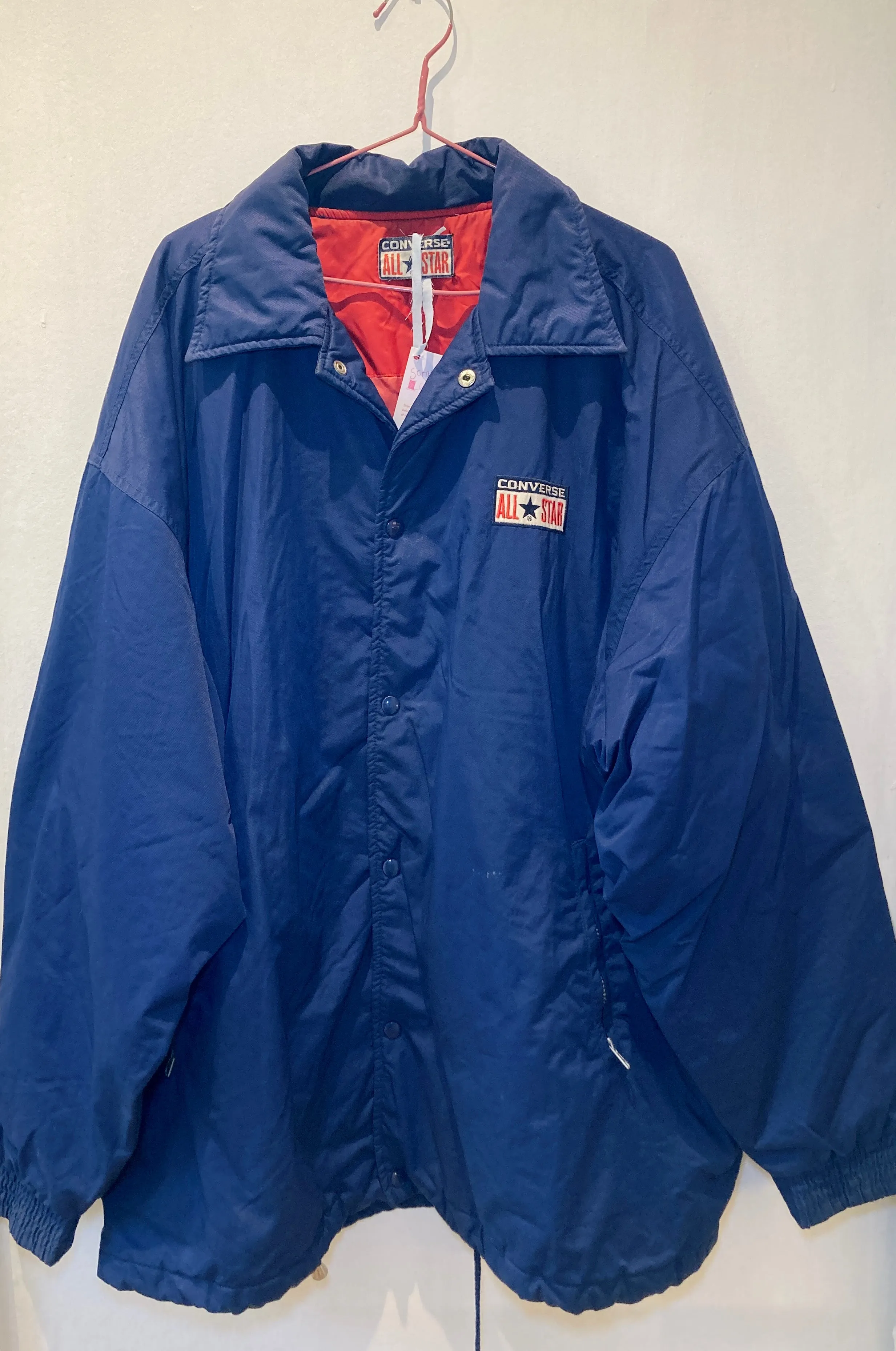 Vintage 90s Men's Converse Navy Blue Bomber Jacket - Size XL