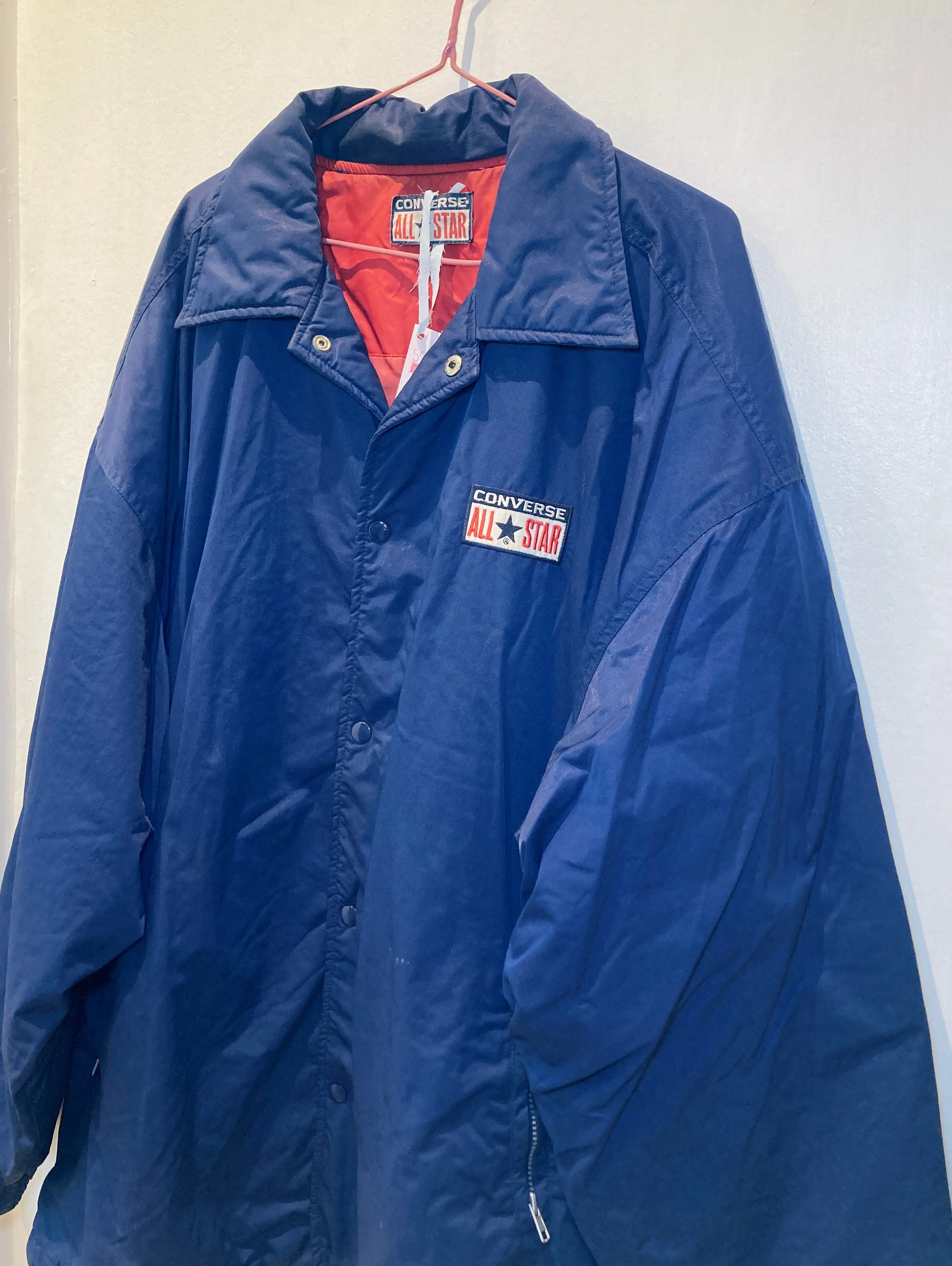 Vintage 90s Men's Converse Navy Blue Bomber Jacket - Size XL